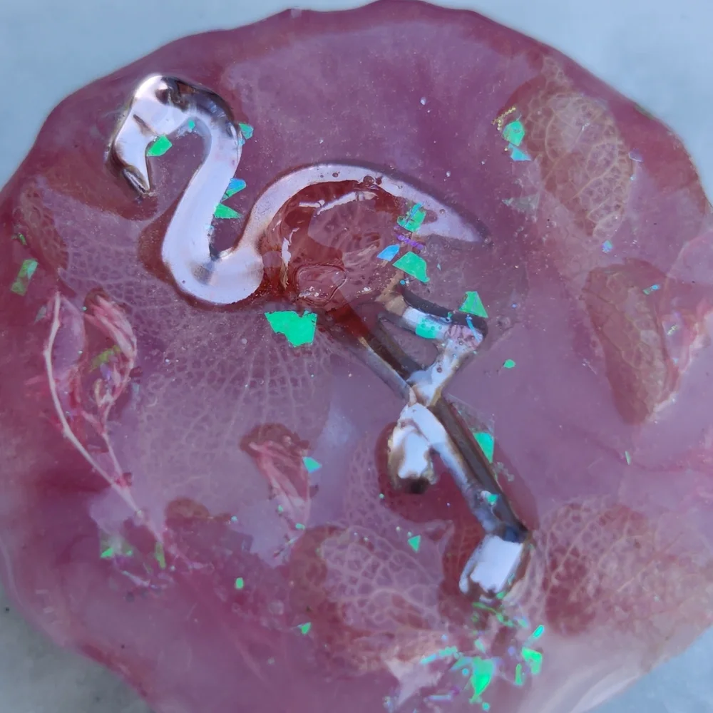 Handmade Flamingo Resin Phone Grip